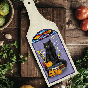 Planche À Découper Art Nouveau Chat Noir Citrouille Violet Automne Ja