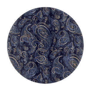 Planche À Découper Art Nouveau Floral Denim Design