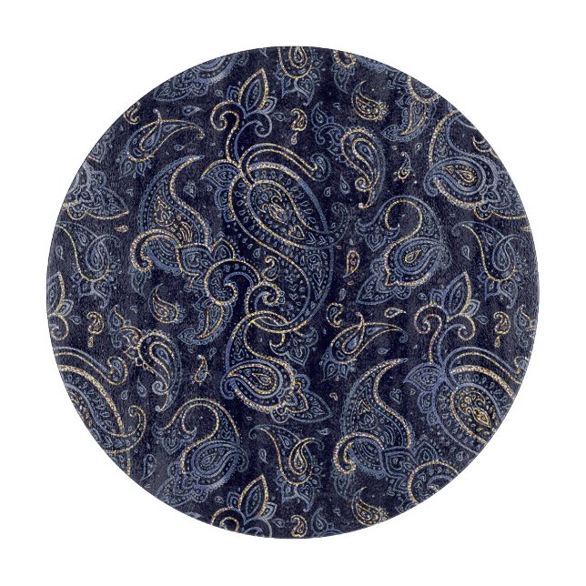 Planche À Découper Art Nouveau Floral Denim Design (Devant)