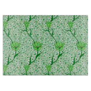 Planche À Découper Art Nouveau Tulip Damask, Emerald Green