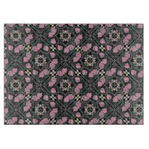 Planche À Découper Art Nouveau Tulipe Vintage Verre Découpe