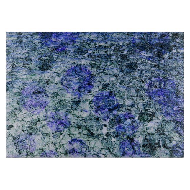 Planche À Découper Art numérique d'aquarelle bleue arrière - plan abs (Devant)