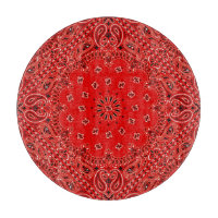 Art occidental rouge en verre de tissu d'écharpe