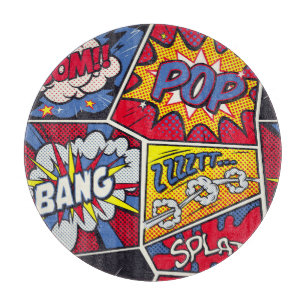 Planche À Découper Art pop rétro, motif de la bande dessinée.