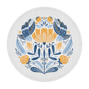 Planche À Découper Art populaire scandinave ornement floral