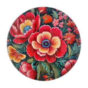 Planche À Découper Art populaire traditionnel ukrainien de Petrikivka