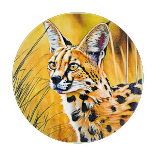 Planche À Découper Art Serval Africain
