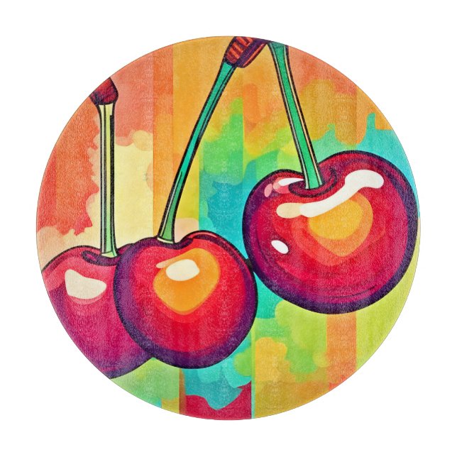 Planche À Découper Art vibrant de cerise (Devant)