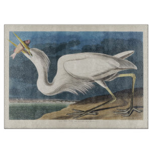 Planche À Découper Art Vintage Audubon Grande Aigrette Américaine