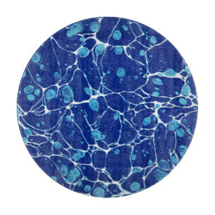 Planche À Découper Art vintage de la rivière blanche marbrée bleue