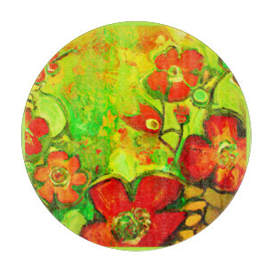 Planche À Découper Artwork de fleurs étonnantes et colorées