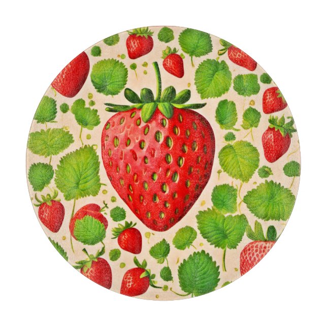Planche À Découper Artwork de fraises dadaïstes (Devant)
