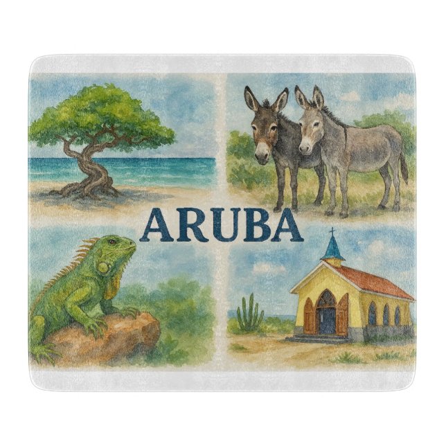 Planche À Découper Aruba multivu aquarelle (Devant)