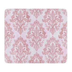 Planche À Découper Assez en rose motif damassé victorien aquarelle