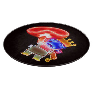 Planche à découper au néon de tarte de pizza