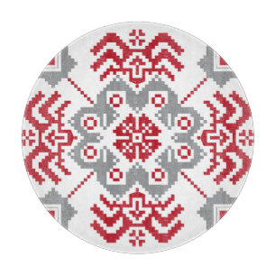 Planche À Découper Auseklis letton Médaillon géométrique d'art popula