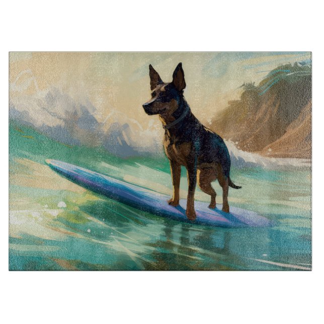 Planche À Découper Australian Kelpie Beach Surf Paining (Devant)
