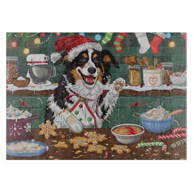Planche À Découper Australian Shepherd Fête de fin d'année Biscuits d (Devant)