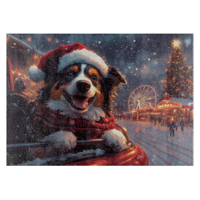 Planche À Découper Australie Kelpie Dog Roller Dessous de verre Noël (Devant)