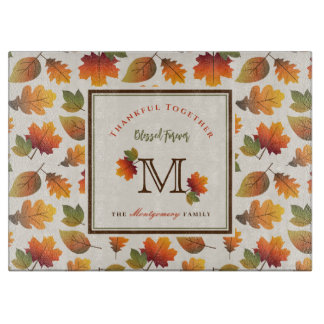 Planche À Découper Automne/Automne Feuilles Famille Monogramme Action
