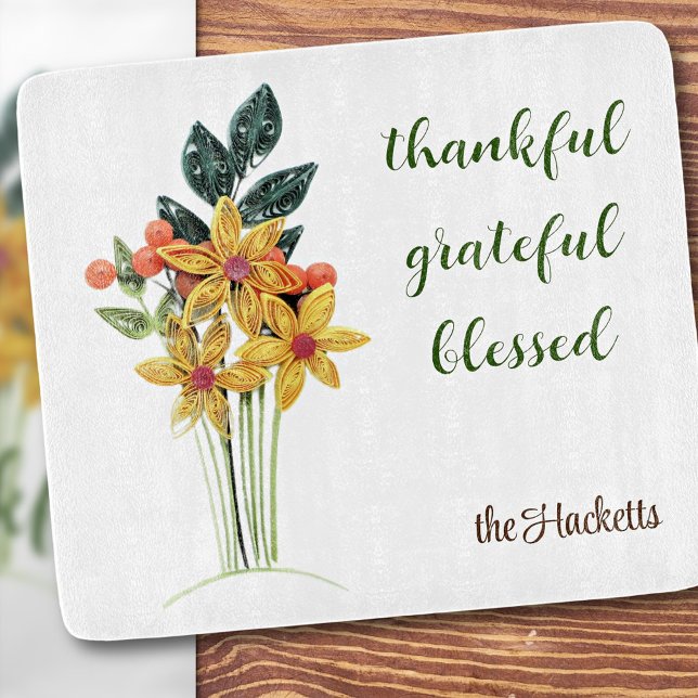 Planche À Découper Automne Fleurs moulées Imprimer le verre (Créateur téléchargé)