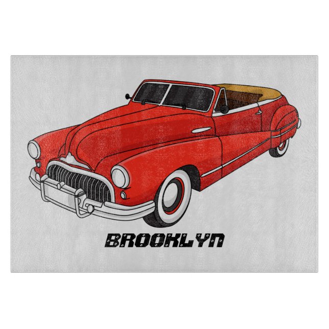 Planche À Découper Automobile classique rouge 1948 (Devant)