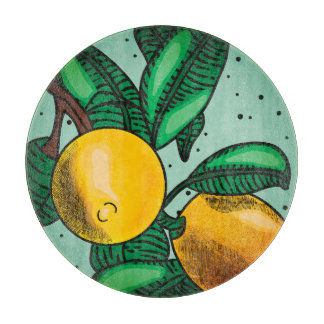 Planche à découper aux citrons charmants