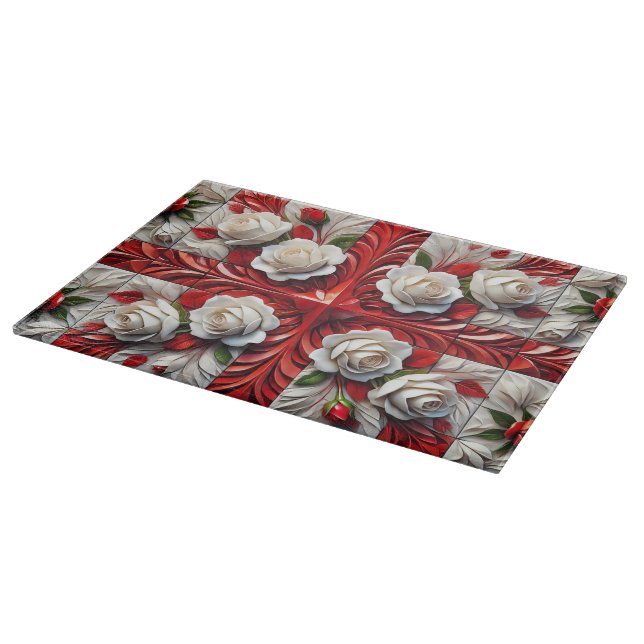 Planche à découper avec motif Roses anglaises (Coin)