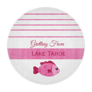 Planche À Découper Aventure du lac rétro Poisson rose Design vintage