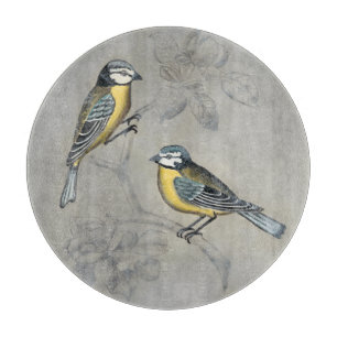 Planche À Découper Aviaire argenté   Couple d'oiseaux