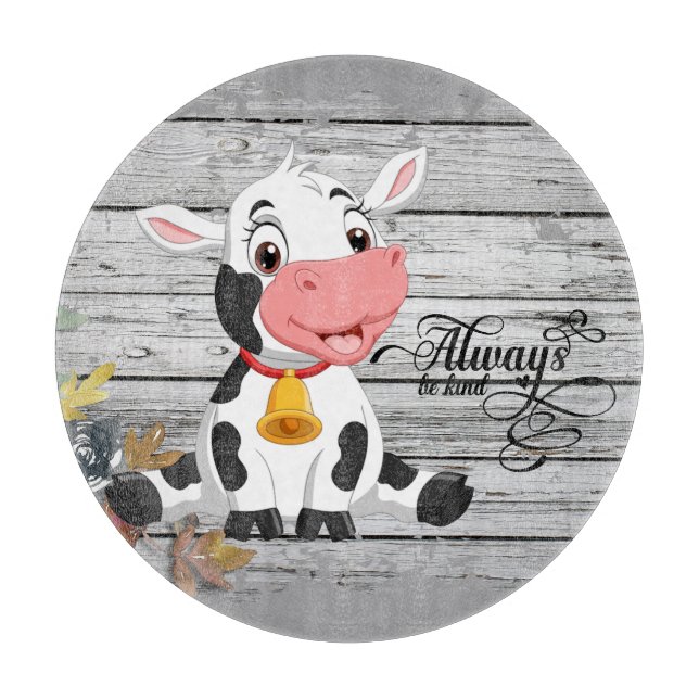 Planche À Découper Baby Cow Rustic Grey Wooden Cutboard (Devant)