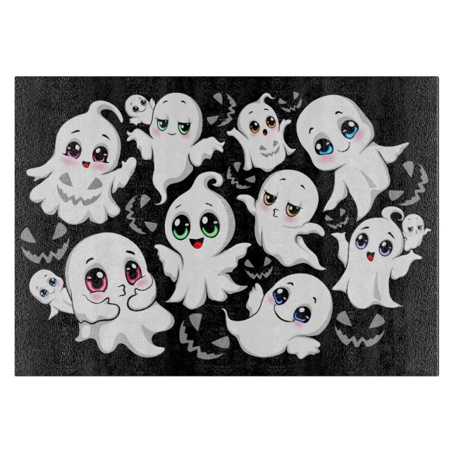 Planche À Découper Baby Ghosts Éffrayant mignon Halloween humeur (Devant)
