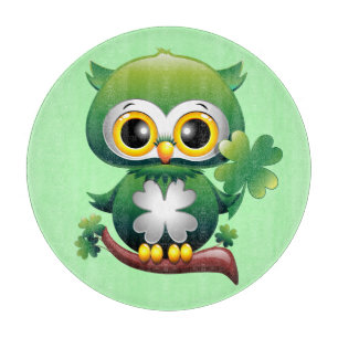 Planche À Découper Baby Owl St Patrick Paddy Cartoon