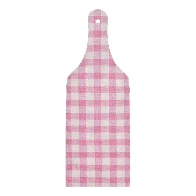 Planche À Découper Baby Pink Gingham Pattern (Devant)