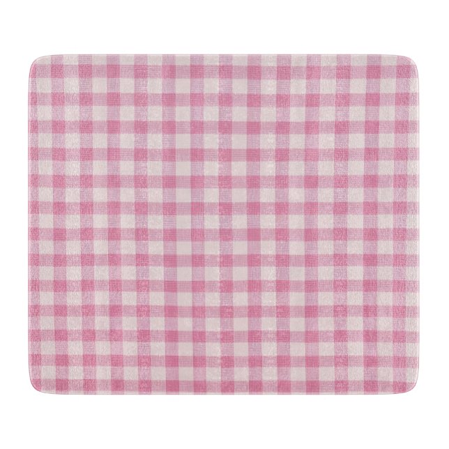 Planche À Découper Baby Pink Gingham Pattern (Devant)