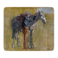 Badlands américains : Vieux West Cowboy avec cheva