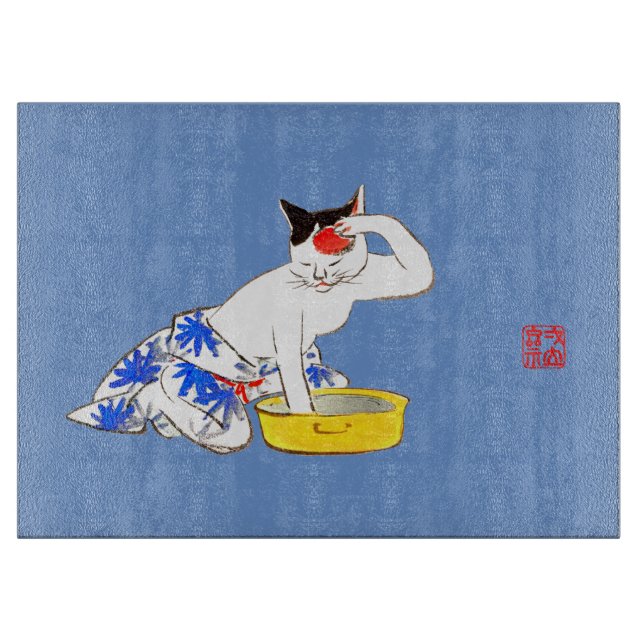 Planche À Découper Bain de chat japonais humoristique I (Devant)