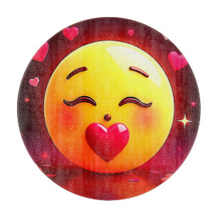 Planche À Découper Baiser Emoji Coeurs soufflants