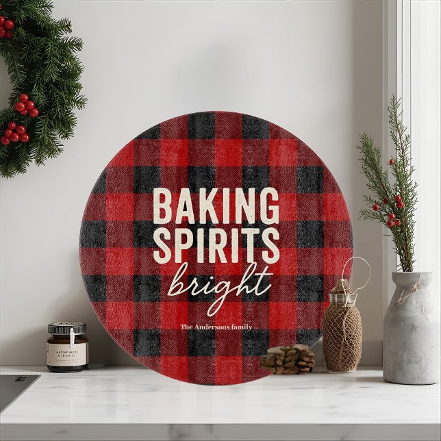 Planche À Découper Baking Spirits Bright Buffalo Plaid Christmas (Créateur téléchargé)