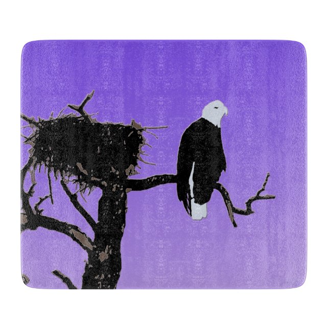 Planche À Découper Bald Eagle at Sunset - Art original de la faune (Devant)
