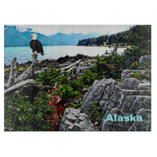 Planche À Découper Bald Eagle Sur La Côte De L'Alaska