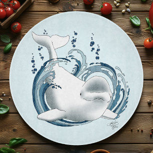 Planche À Découper Baleine Béluga Bleue