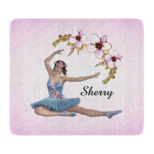 Planche À Découper Ballerina en bleu rose personnel
