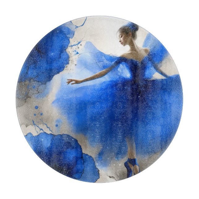 Planche À Découper Ballet élégant en bleu indigo (Devant)