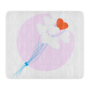 Planche À Découper Ballons de coeur