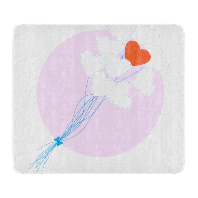 Planche À Découper Ballons de coeur (Devant)