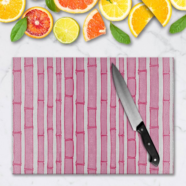 Planche À Découper Bambooey Rayure de Bambou en Rose (Créateur téléchargé)