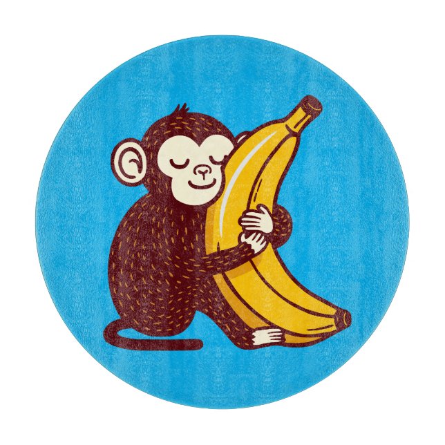 Planche À Découper Banane d'amour de singe (Devant)