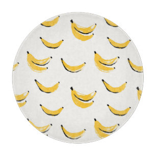 Planche À Découper Bananes dessinées à la main, motif sans couture él