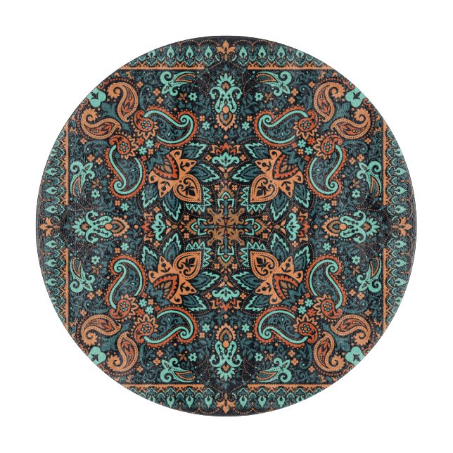 Planche À Découper Bandana De Paisley Orné : Cou De Soie. (Devant)